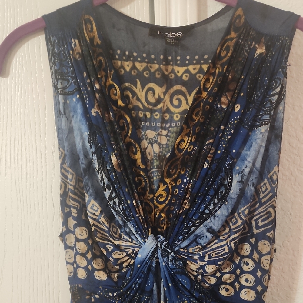 Bebe Blue and Tan Maxi Dress - Picture 5 of 8